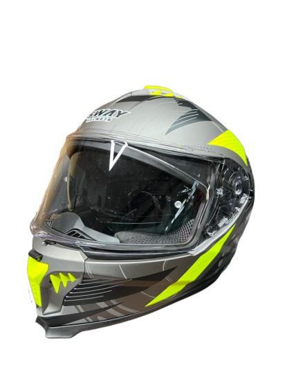 Sway 865 Titanium Yellow Double Visor Full Face Kask