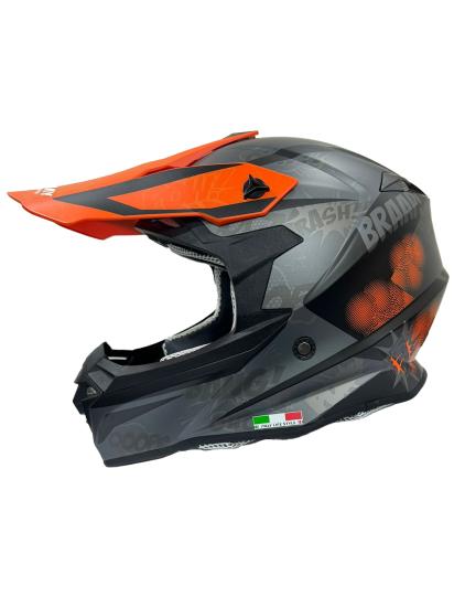Sway 617 Matt Pow Black-Orange Cross Kask